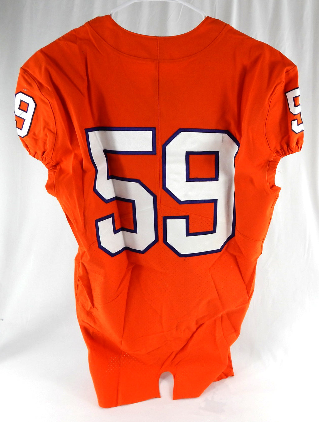 2017-22 Clemson Tigers #59 Game Used Orange Jersey Football NP Rem 46 304 Pic2