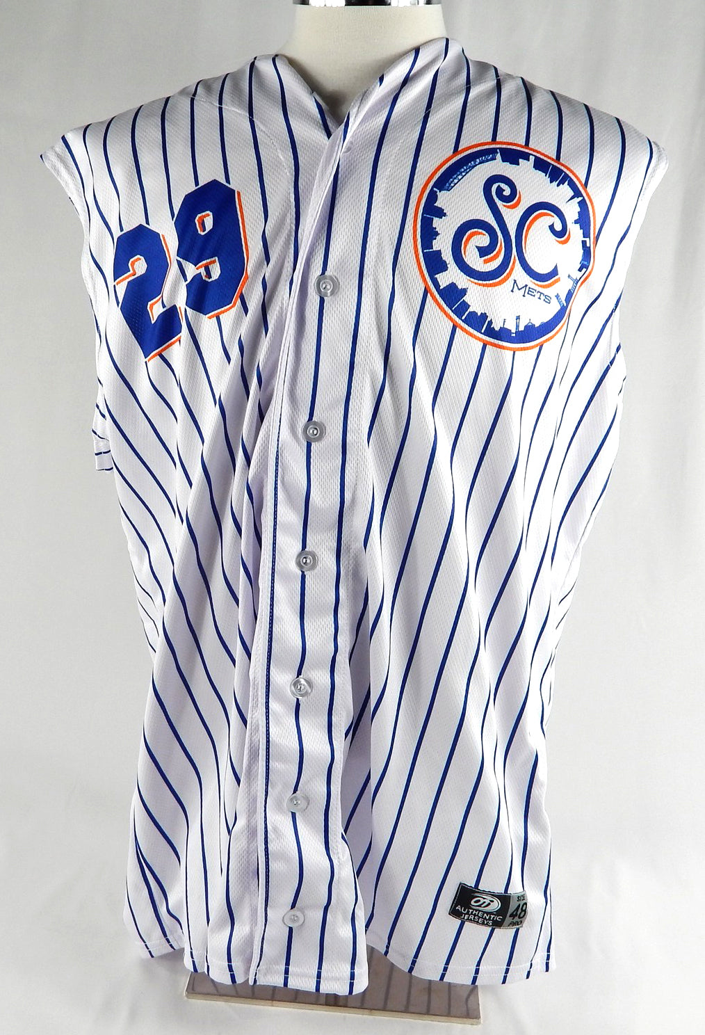2024 Syracuse Mets #29 Game Used White Jersey Salt City 48 680