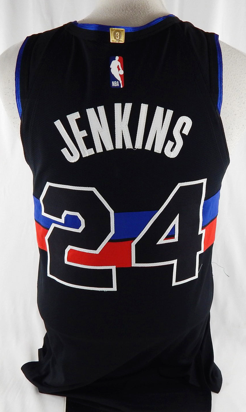 2025-26 Detroit Pistons Daniss Jenkins #24 Game Used Black Jersey Statement 19 P Pic2