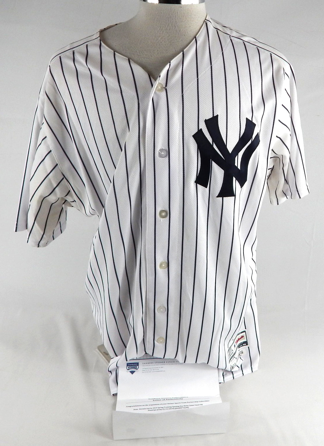 2019 New York Yankees Dermin Garcia #98 Game Used White Jersey ST Opening Day 9