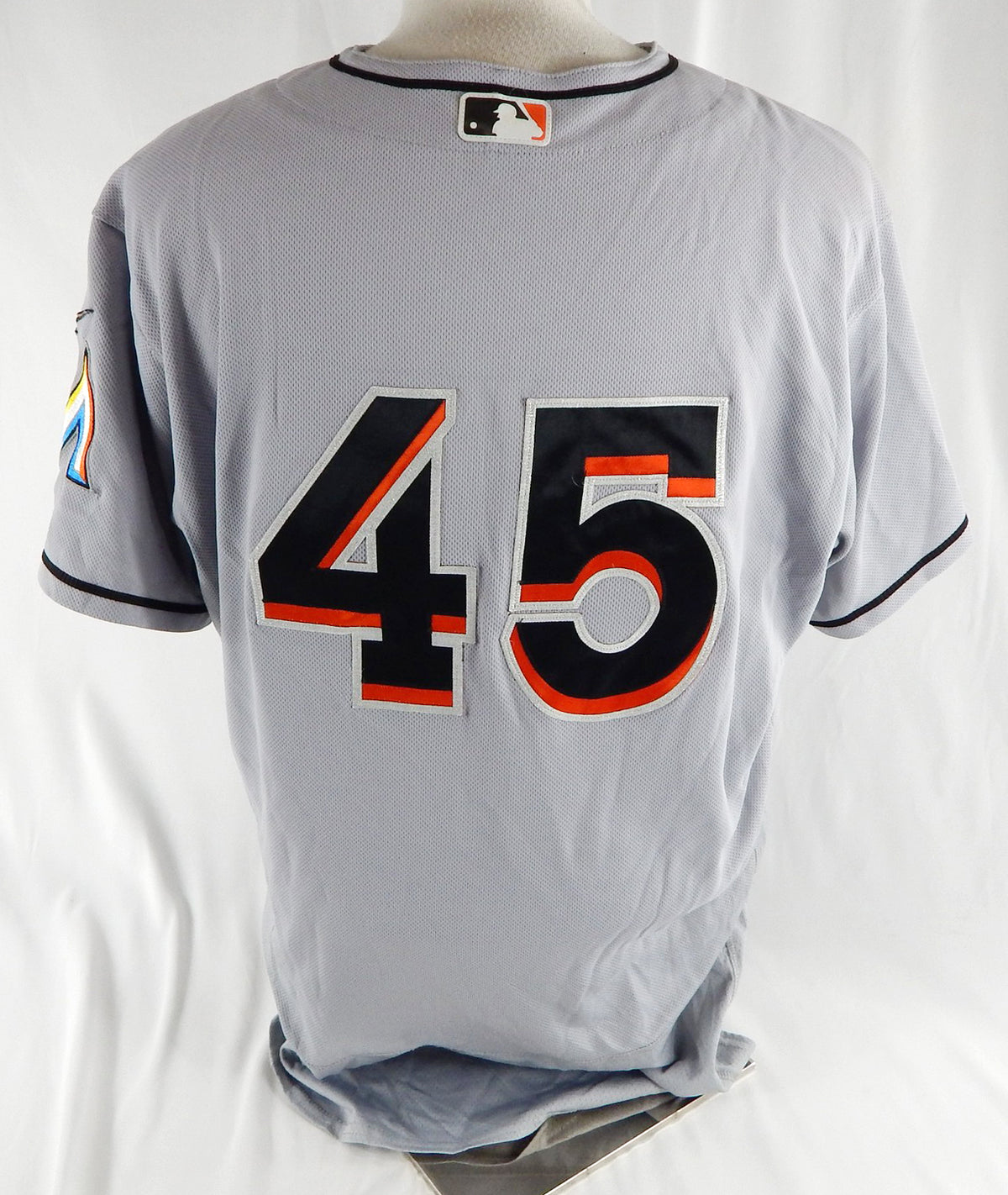 2012-18 Miami Marlins #45 Game Used Grey Jersey 48 977 Pic2