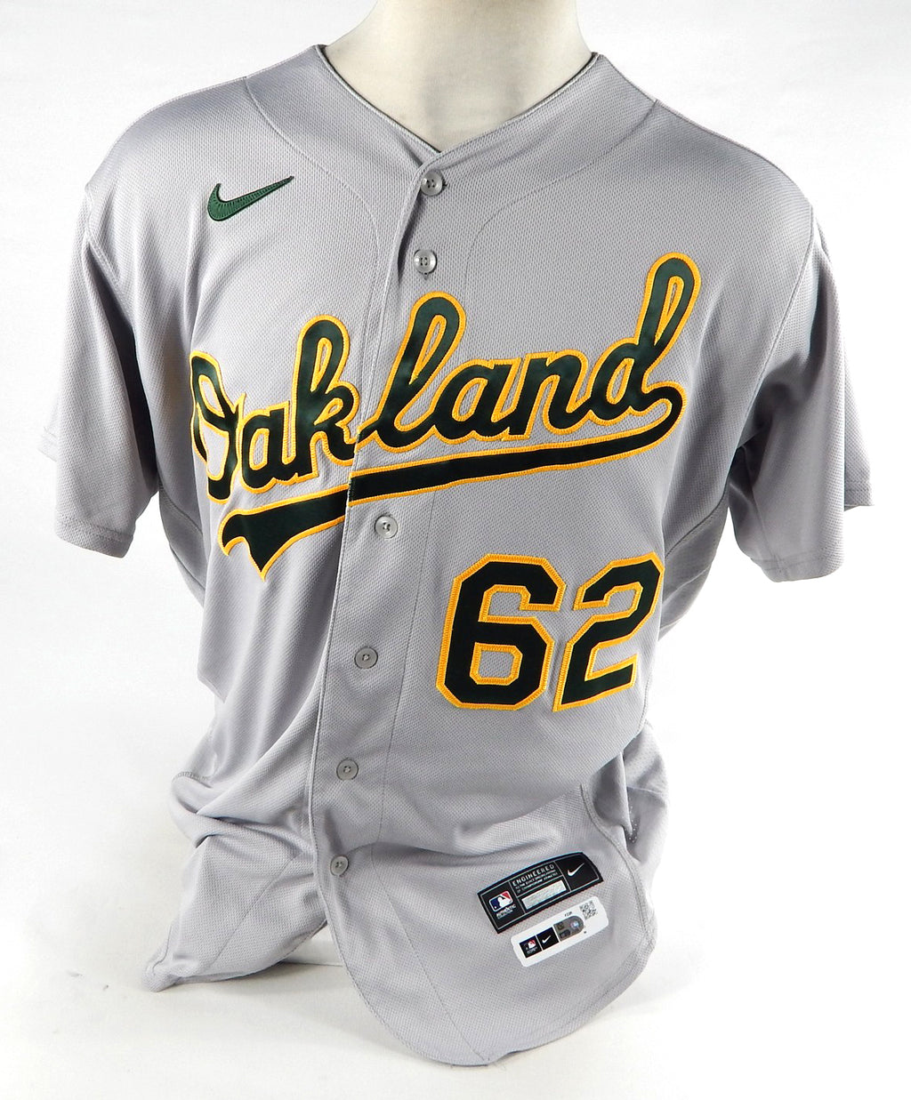 2023 Oakland Athletics Freddy Tarnok #62 Game Issued Grey Jersey 46 404