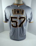 2013 Pittsburgh Pirates Phil Irwin #57 Game Issued Grey Jersey PITT33111