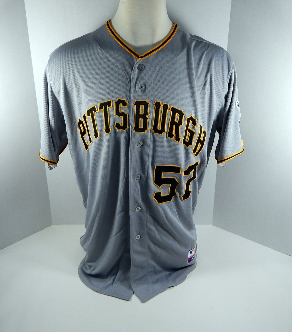 2013 Pittsburgh Pirates Phil Irwin #57 Game Issued Grey Jersey PITT33111 Pic2