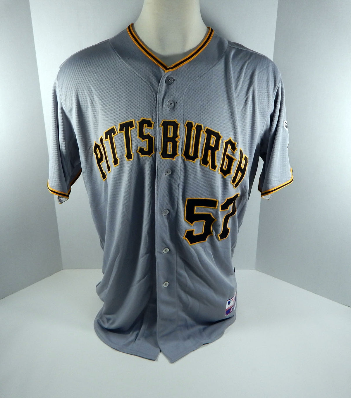 2013 Pittsburgh Pirates Phil Irwin #57 Game Issued Grey Jersey PITT33111 Pic2