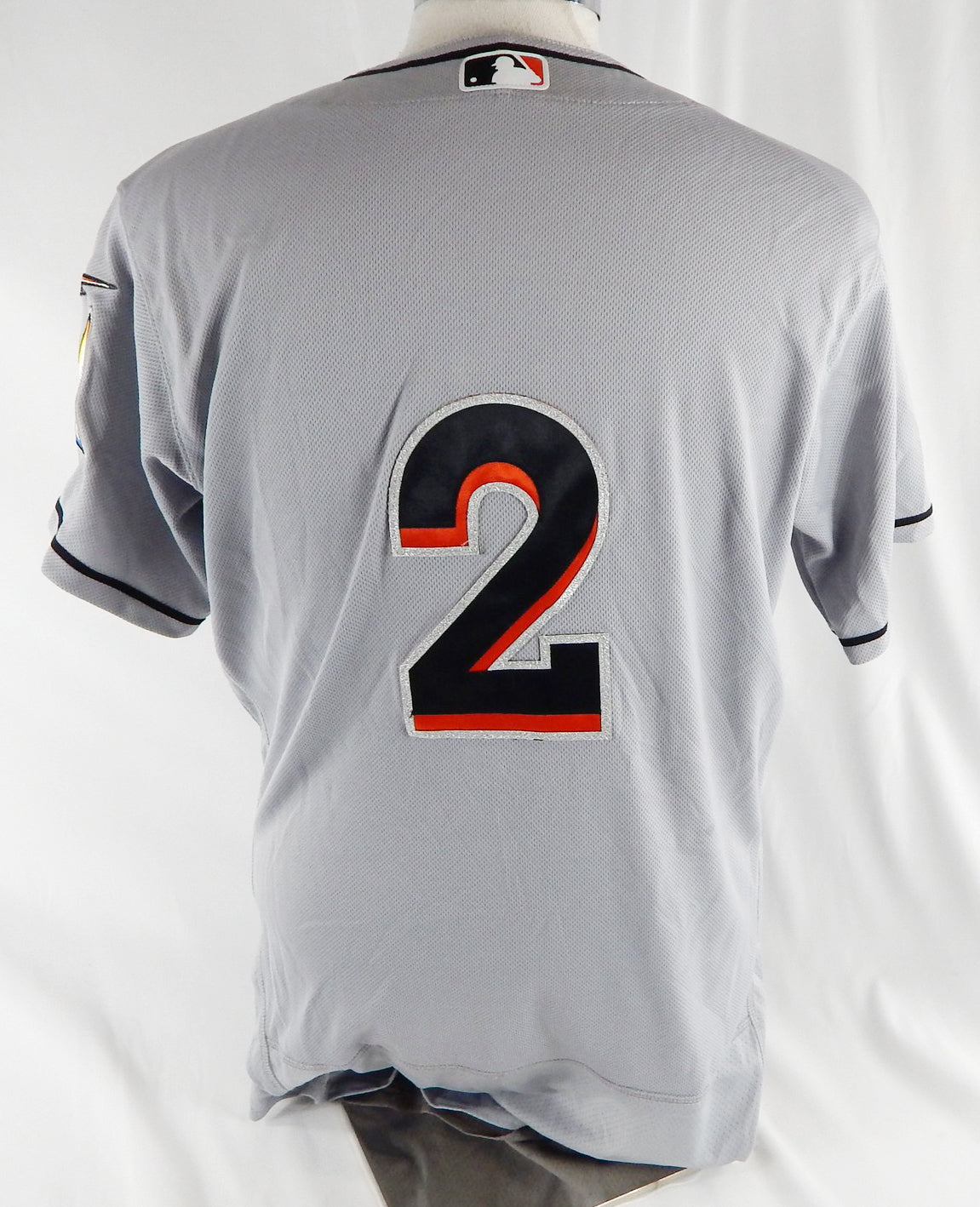 2012-18 Miami Marlins #2 Game Used Grey Jersey 44 979 Pic2