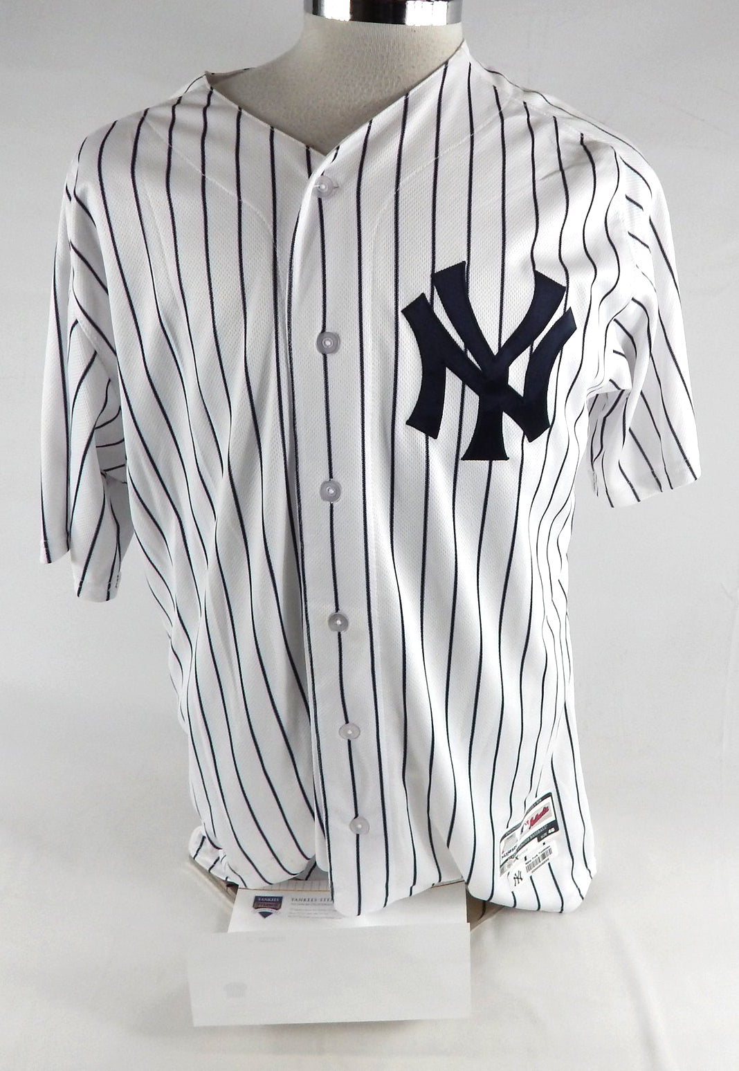 2017 New York Yankees Marcus Thames #62 Game Used White Jersey ST Opening Day 1 Pic2