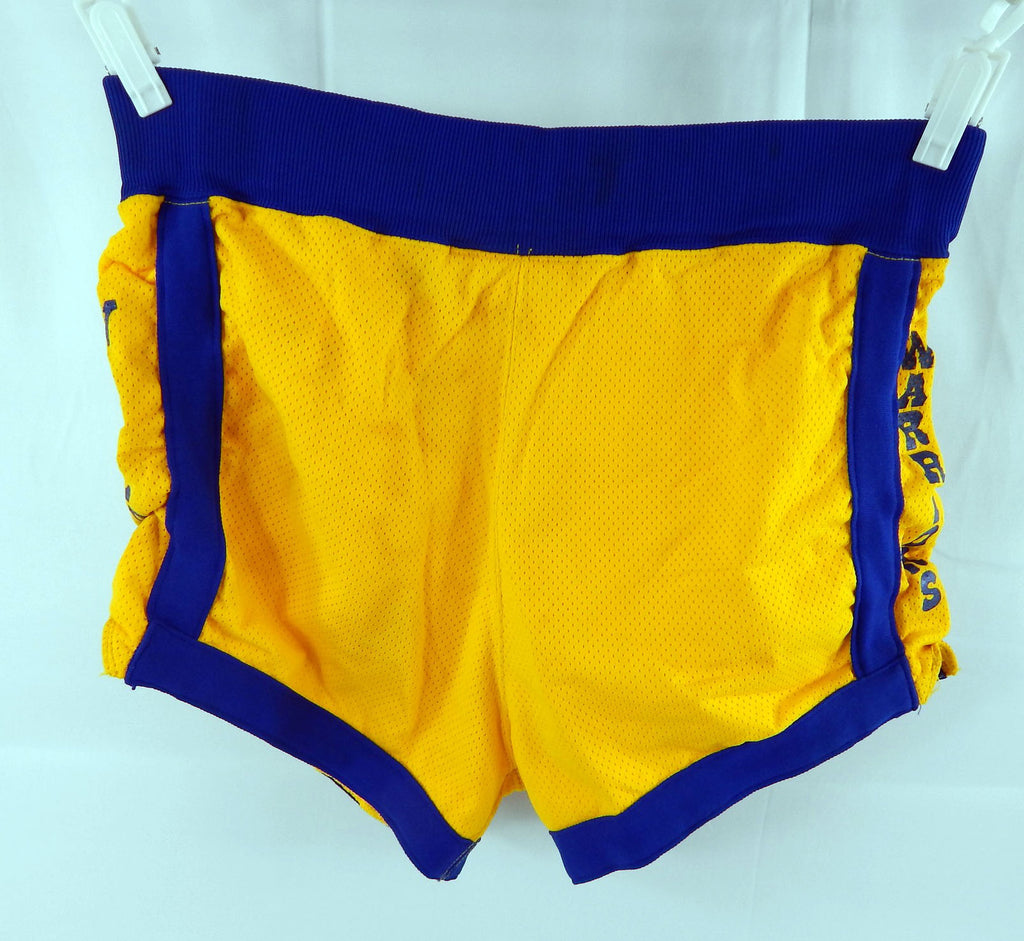 1980s Golden State Warriors Game Issued Yellow Shorts 38 145