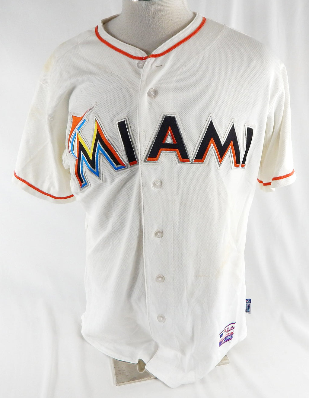 2012-18 Miami Marlins #14 Game Used White Jersey 44 980