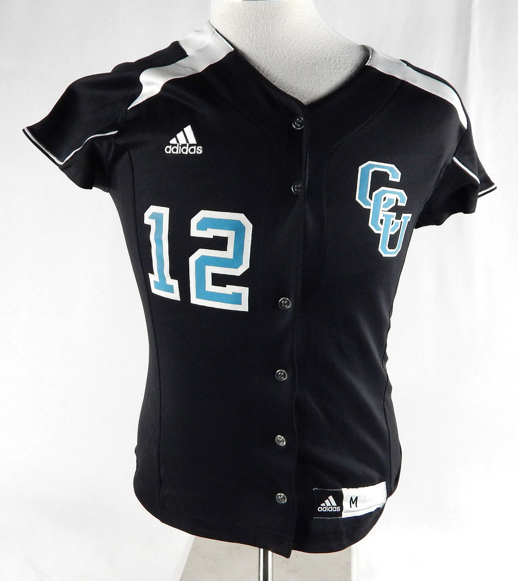 2010 Coastal Carolina Chants #12 Game Used Black Jersey Softball M 079