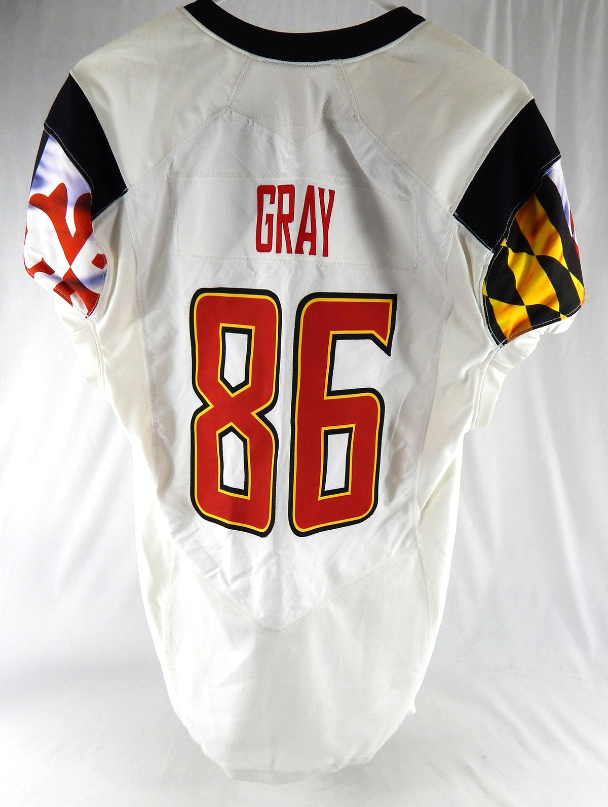 2015 Maryland Terrapins Andrew Gray #86 Game Used White Jersey 46 543 Pic2