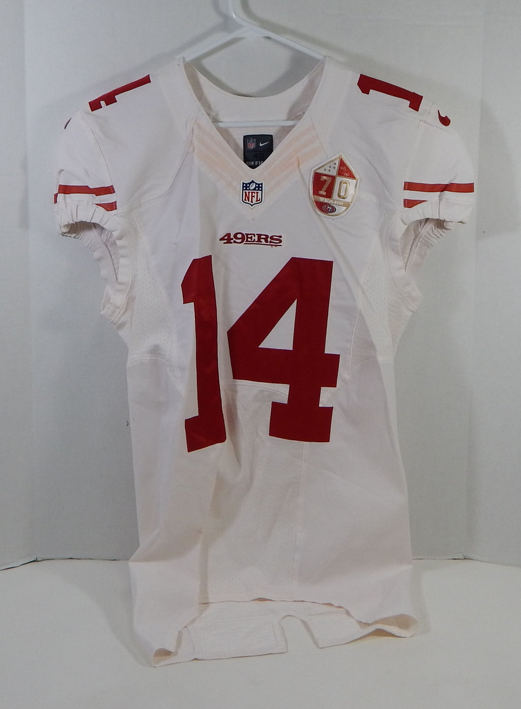 2016 San Francisco 49ers Chris Harper #14 Game Issued White Jersey 70th Annv P 7 Pic2