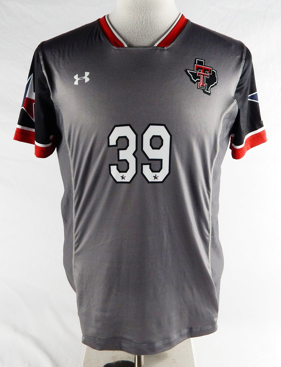 2021 Texas Tech Red Raiders #39 Game Used Grey Jersey Womens Soccer L 688