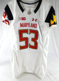 2017 Maryland Terrapins Quarvez Boulware #53 Game Used White Jersey 48 544