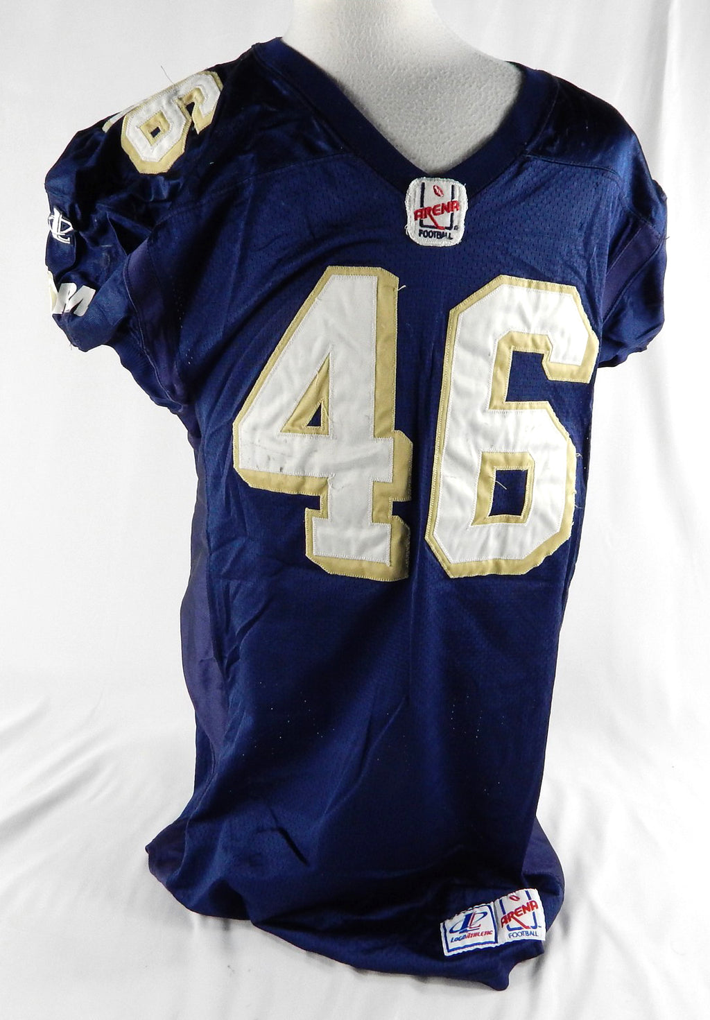 1997-99 Tampa Bay Storm Les Barley #46 Game Used Signed Navy Jersey 306