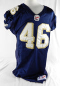 1997-99 Tampa Bay Storm Les Barley #46 Game Used Signed Navy Jersey 306