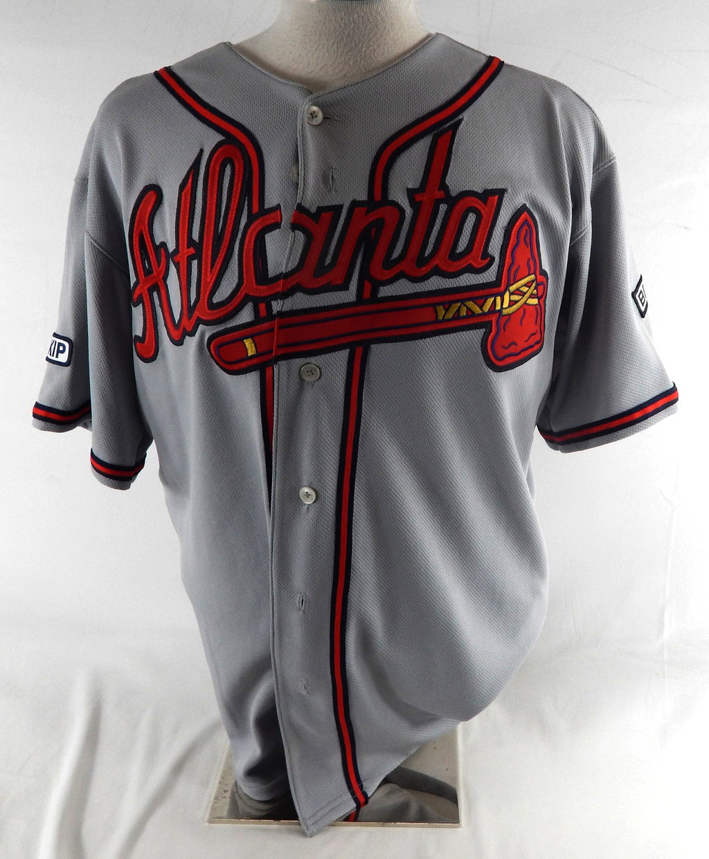 2008 Atlanta Braves Luis Valdez #62 Game Issued Grey Jersey Skip Beach Patch 4 Pic2