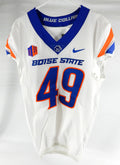 2022 Boise State Broncos #49 Game Used White Jersey Football NP Rem 38 925