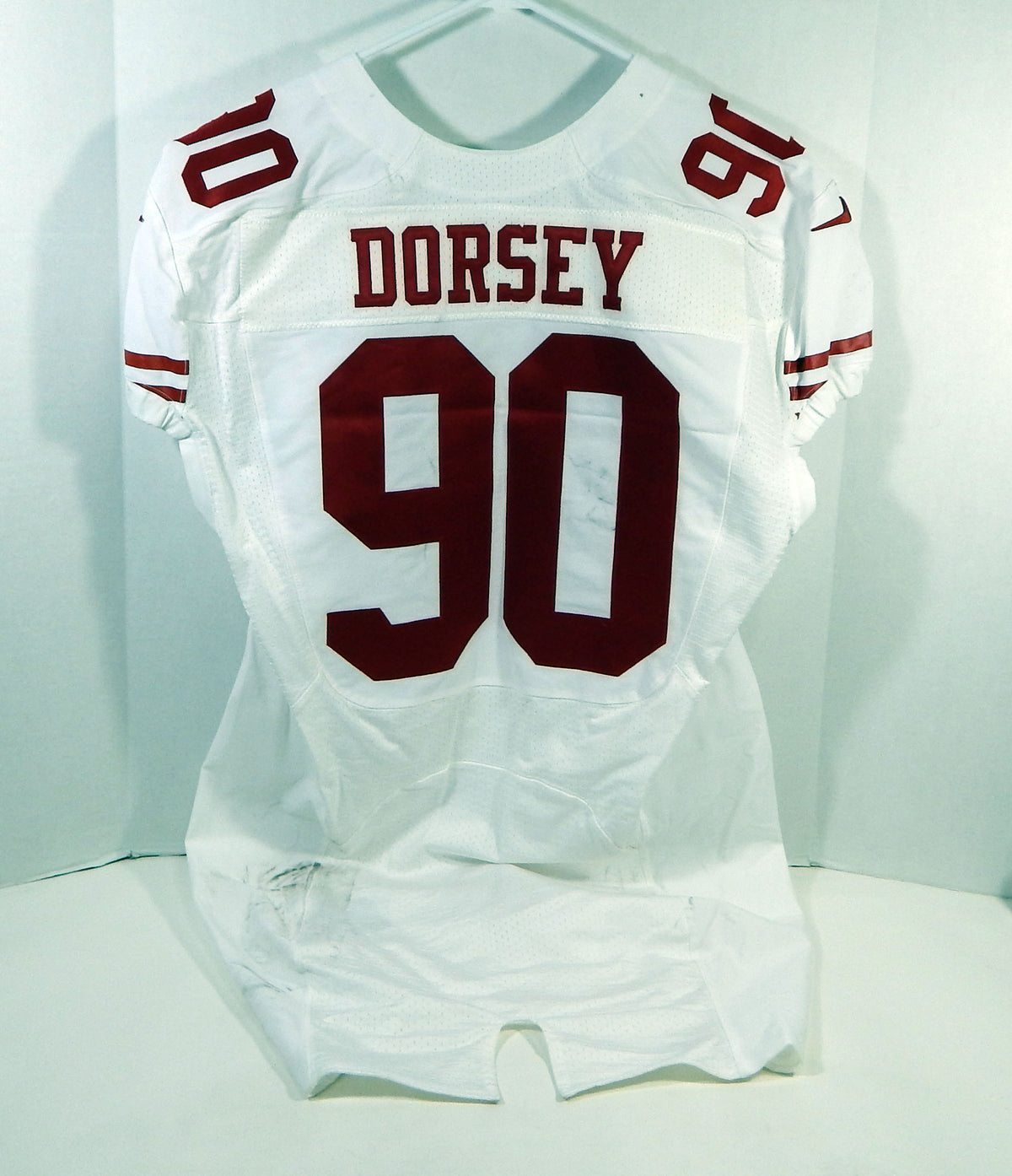 2016 San Francisco 49ers Glenn Dorsey #90 Game Issued White Jersey 48 DP15869