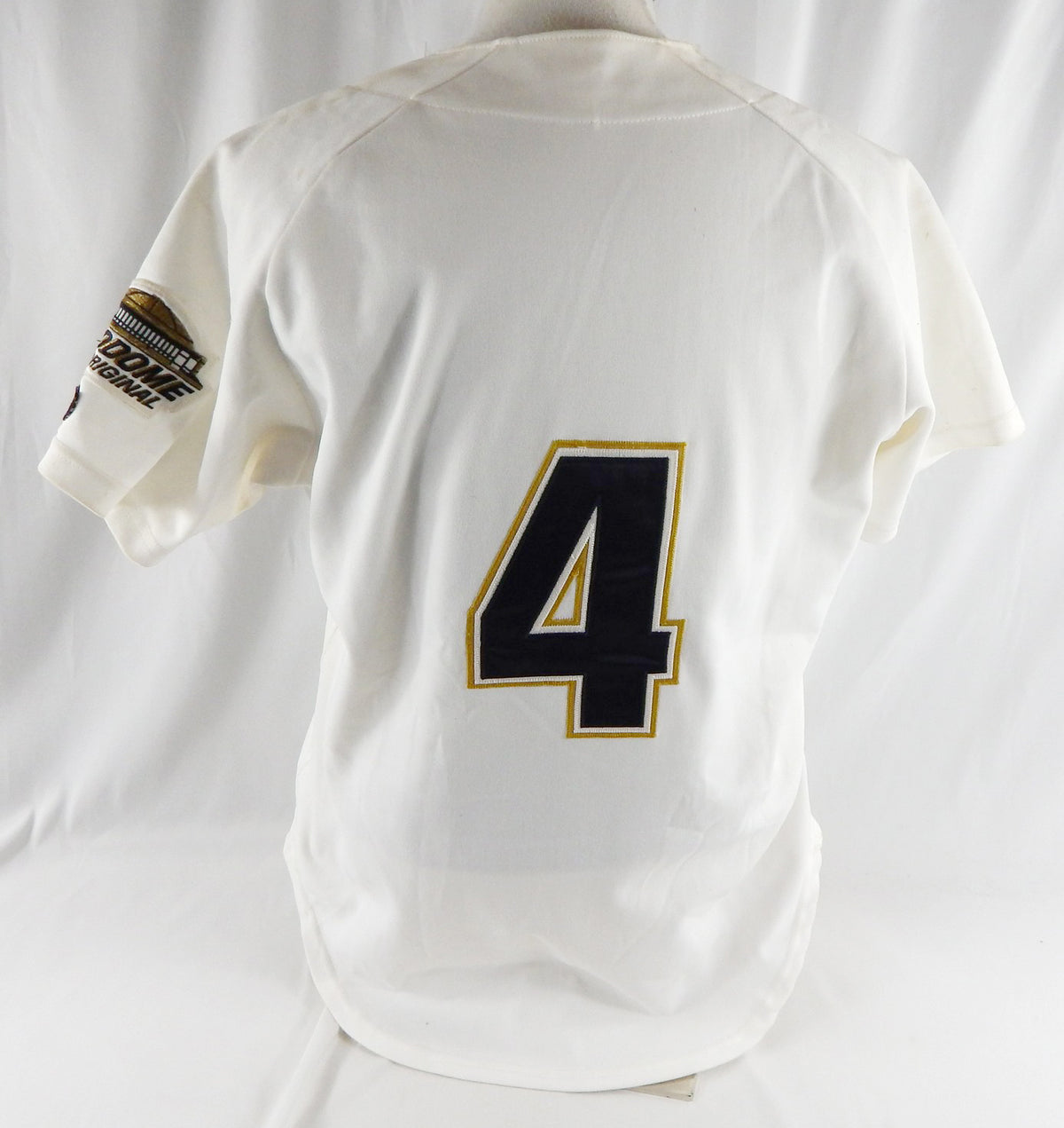 1990s Houston Astros #4 Game Used White Jersey Astrodome  970 Pic2