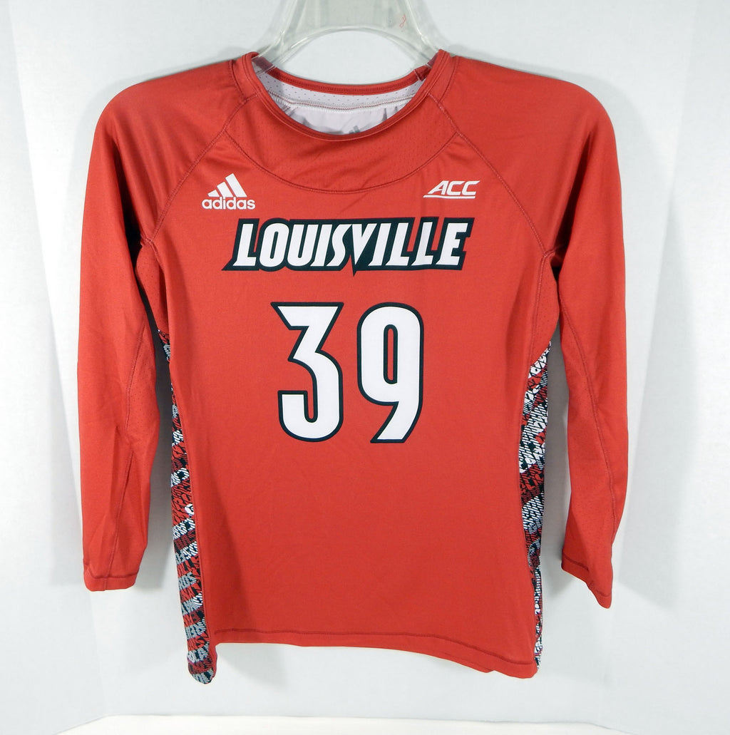 Womens Uni of Louisville Cardinals #39 Game Used LS Red Jersey Lacrosse L 3508 Pic2
