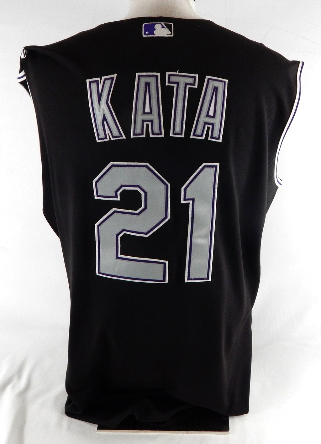 2008 Colorado Rockies Matt Kata #21 Game Issued Black Jersey 46 215 Pic2