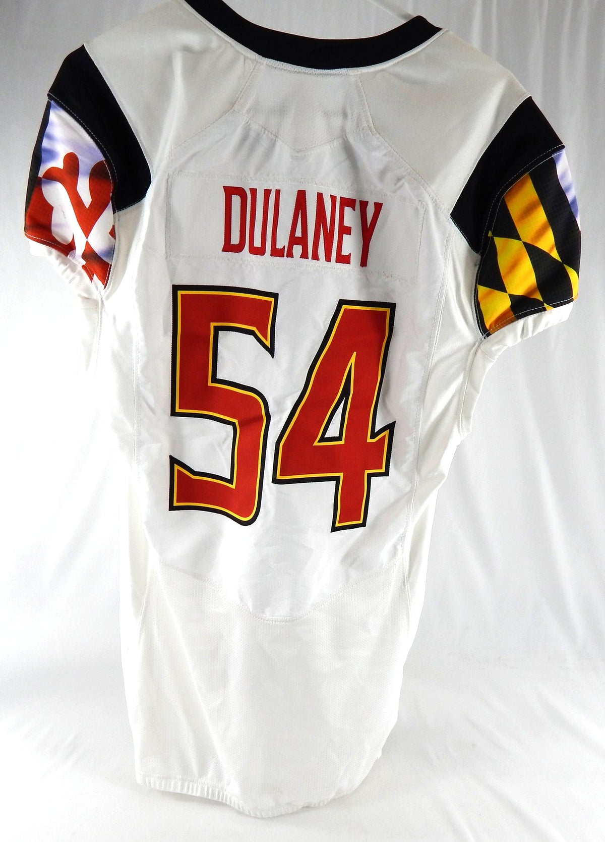 2015 Maryland Terrapins JaJuan Dulaney #54 Game Used White Jersey 46 546 Pic2