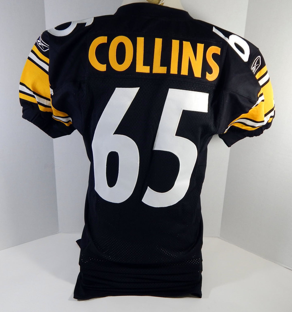 2001 Pittsburgh Steelers Collins #65 Game Issued Black Jersey 46 DP21101