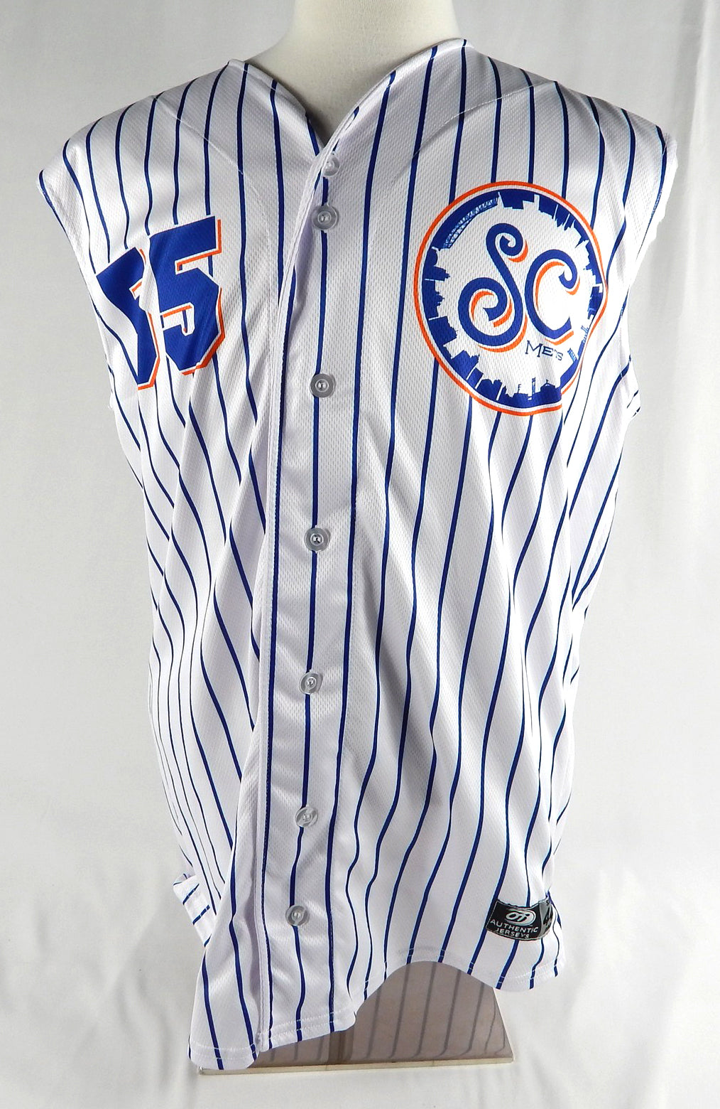 2024 Syracuse Mets #55 Game Used White Jersey Salt City 44 693