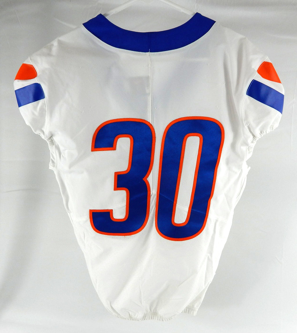 Boise State Broncos #30 Game Used White Jersey Football NP R 42 DP99927 Pic2