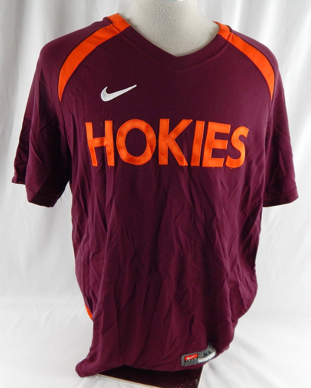 2000s Virginia Tech Hokies #20 Game Used Maroon Warm Up Shirt XL 973