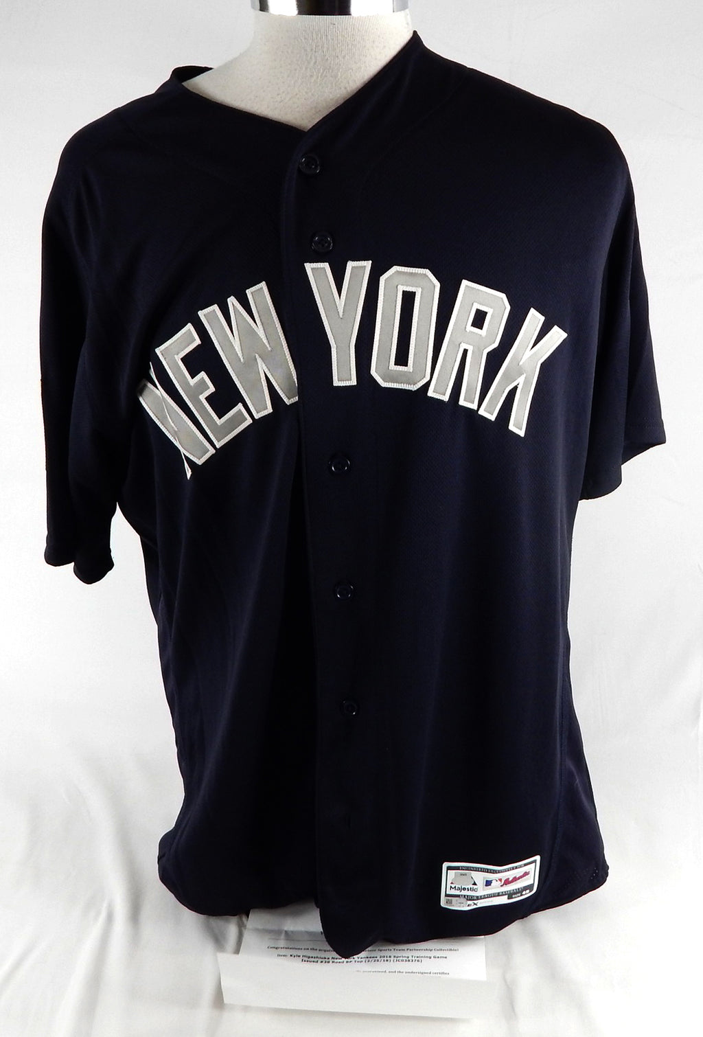 2018 New York Yankees Kyle Higashioka #38 Game Used Navy Jersey ST P 46 158
