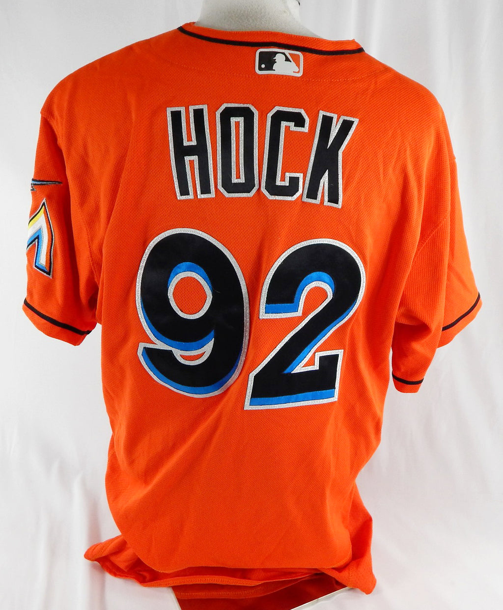 2012-18 Miami Marlins Colton Hock #92 Game Used Orange Jersey 50 986 Pic2