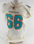 2018 Miami Dolphins Travis Swanson #66 Game Used White Jersey 46 218