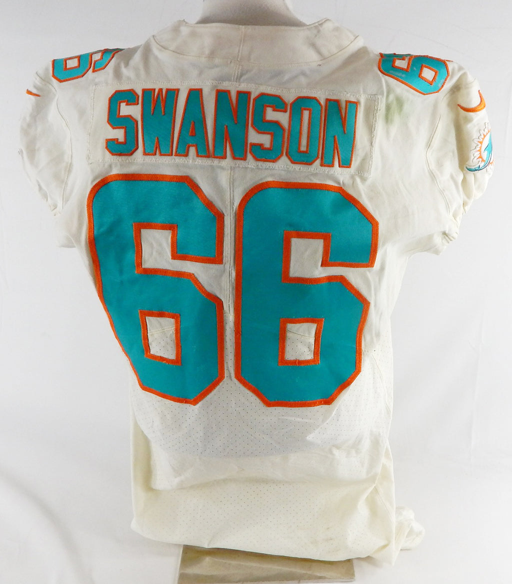 2018 Miami Dolphins Travis Swanson #66 Game Used White Jersey 46 218 Pic2