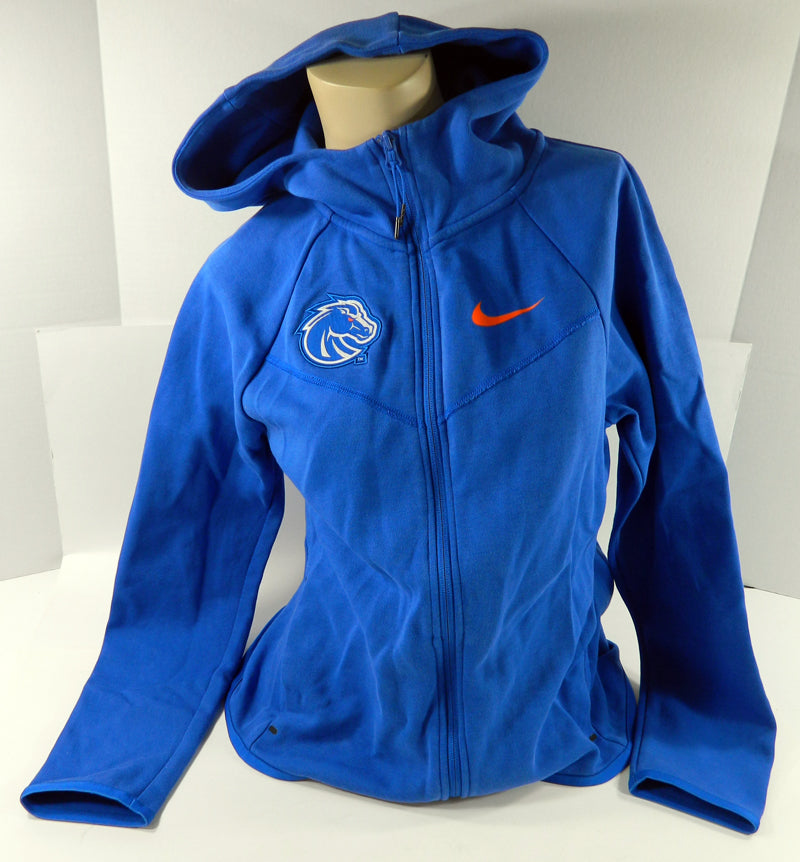 Boise State Broncos Team Issued Nike Full Zip Royal Blue Hooded Sweatshirt New S