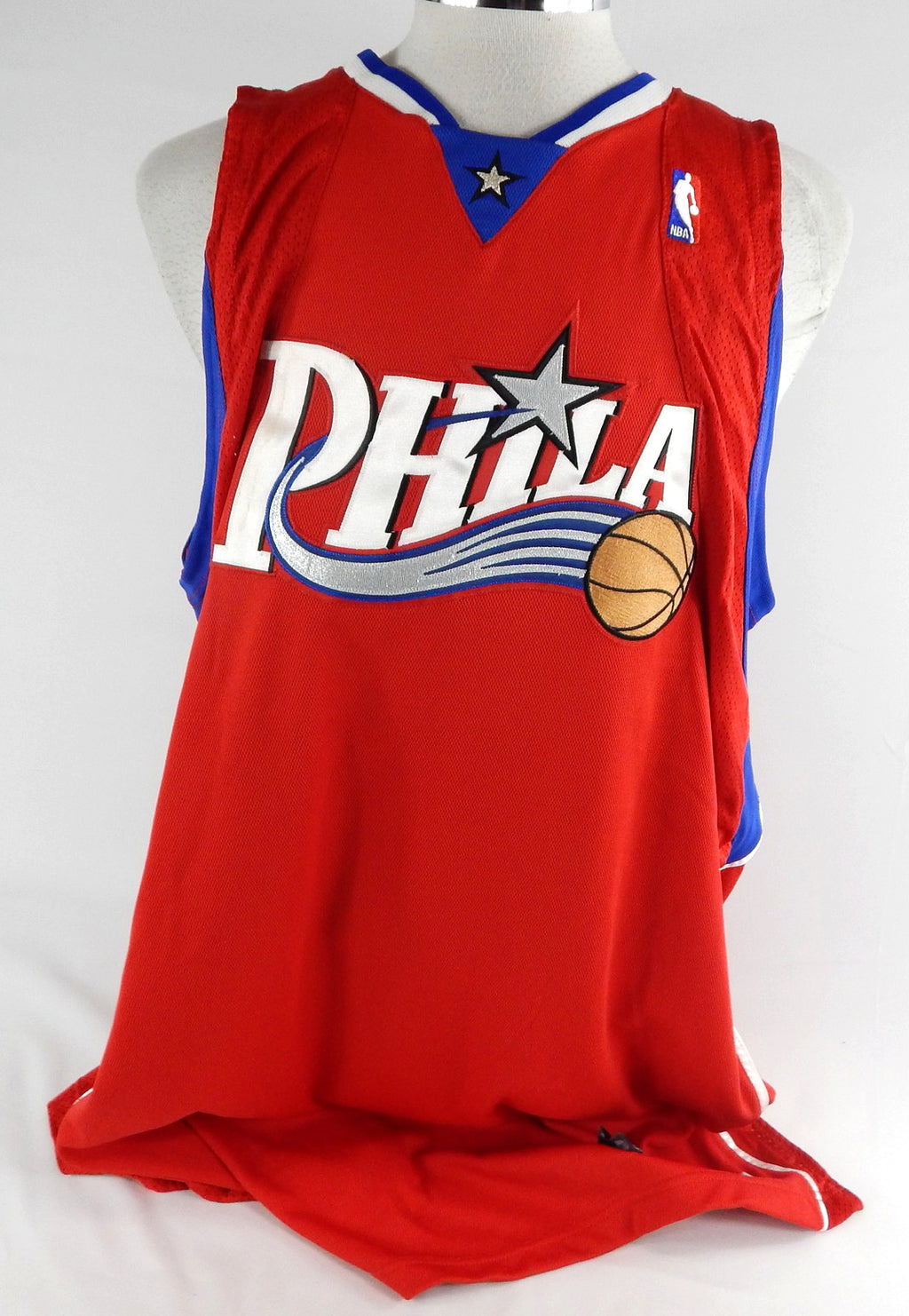 2008-09 Philadelphia 76ers Blank Game Issued Red Jersey 52 916