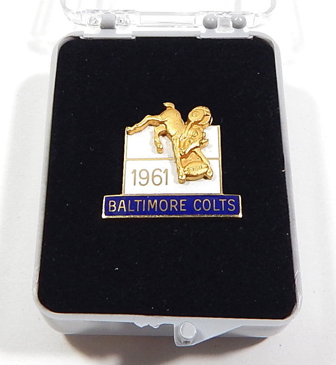 1961 Baltimore Colts Vintage NFL Lapel Press Pin In Original Case