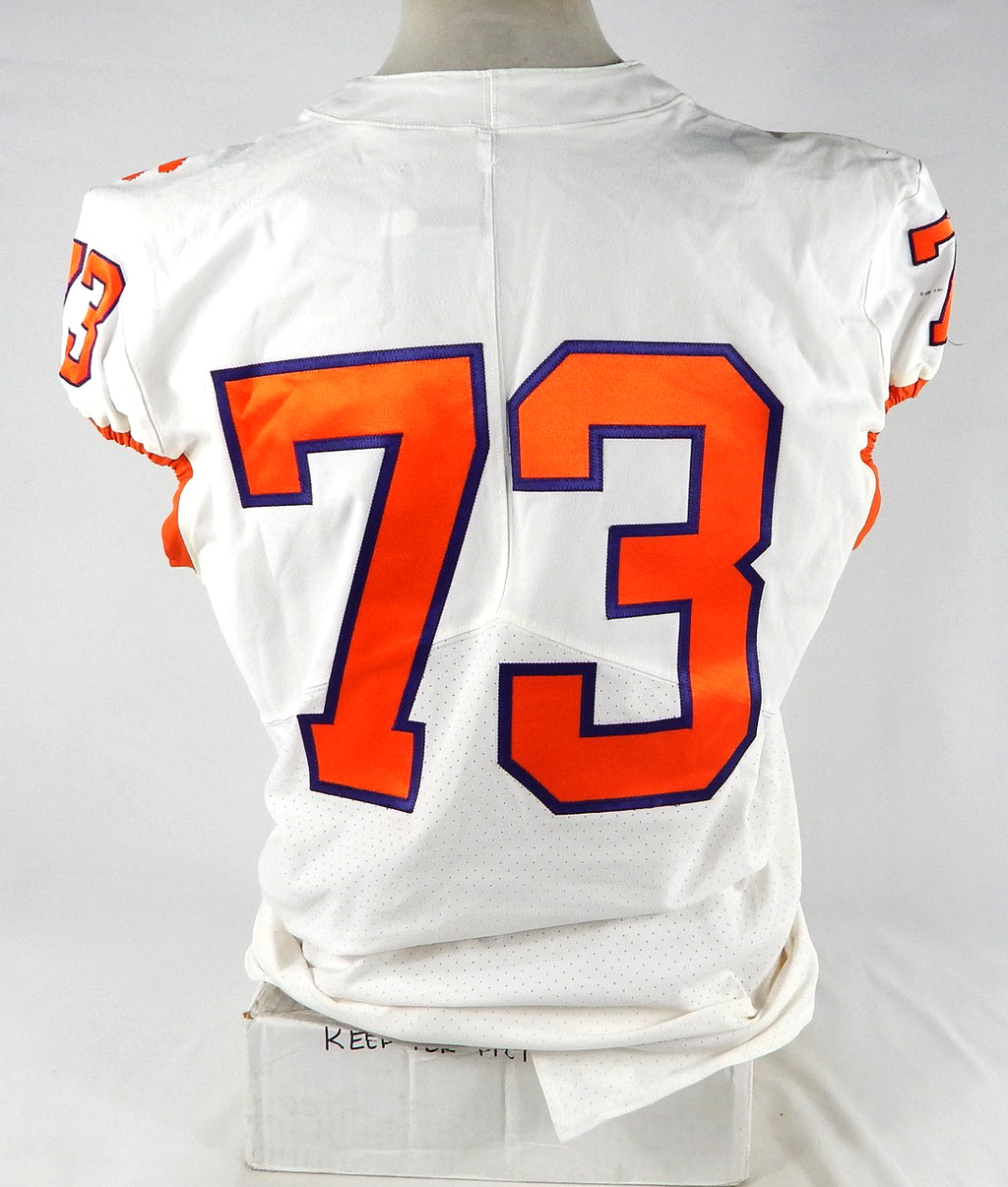 2018-22 Clemson Tigers #73 Game Used White Jersey NP Rem 46 704 Pic2