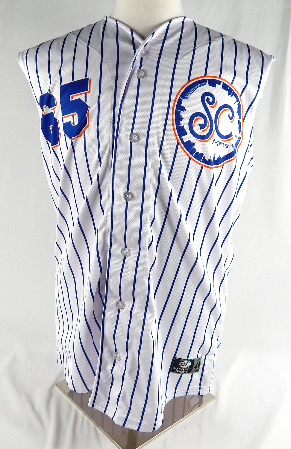 2024 Syracuse Mets #65 Game Used White Jersey Salt City 44 702
