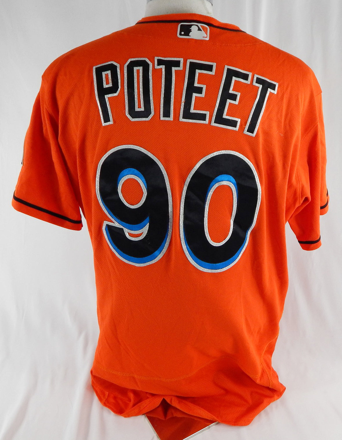 2012-18 Miami Marlins Cody Poteet #90 Game Used Orange Jersey 46 989 Pic2