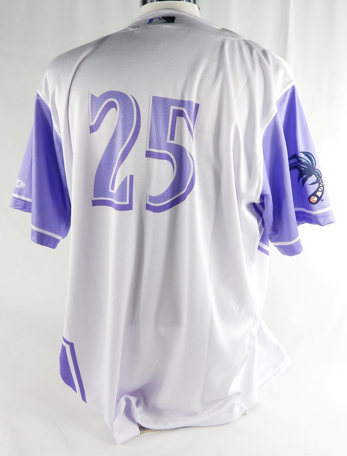 2024 Clearwater Threshers #25 Game Used White Jersey Strike Out Cancer 50 542 Pic2