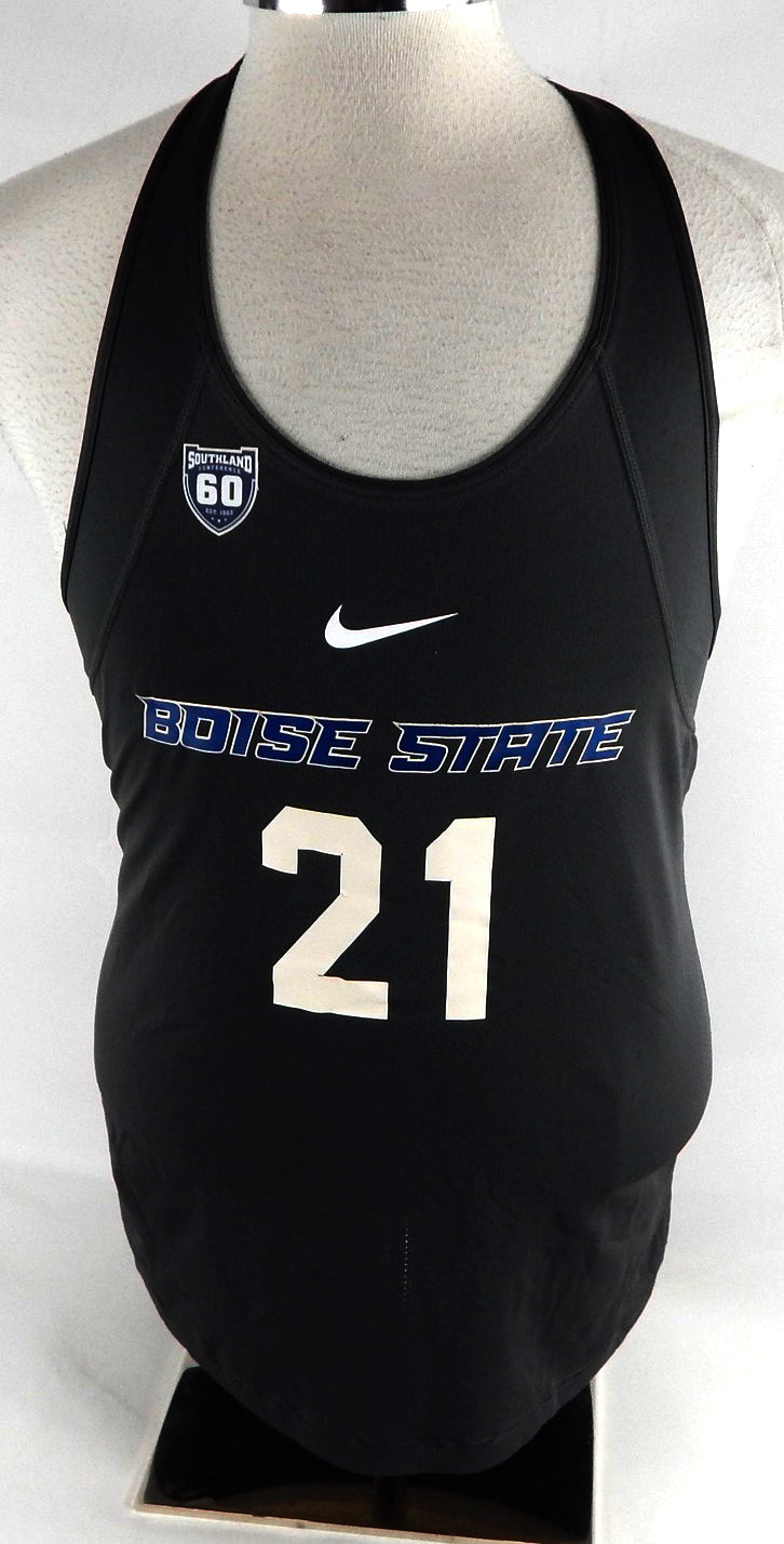 2018 Boise State Broncos #21 Game Used Black Jersey 60th P Beach Volleyball L 1 Pic2