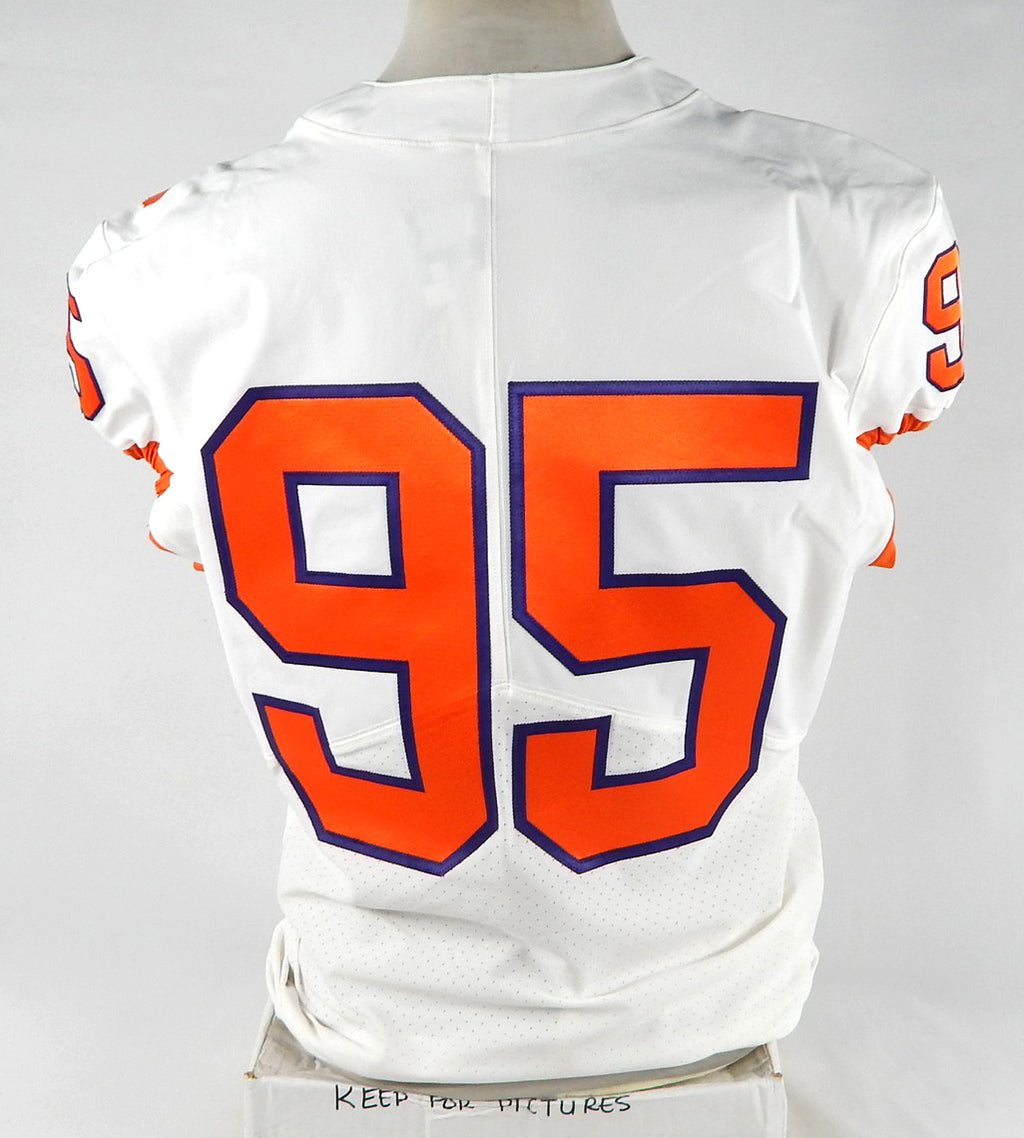 2018-22 Clemson Tigers #95 Game Issued White Jersey NP Rem 44 707 Pic2