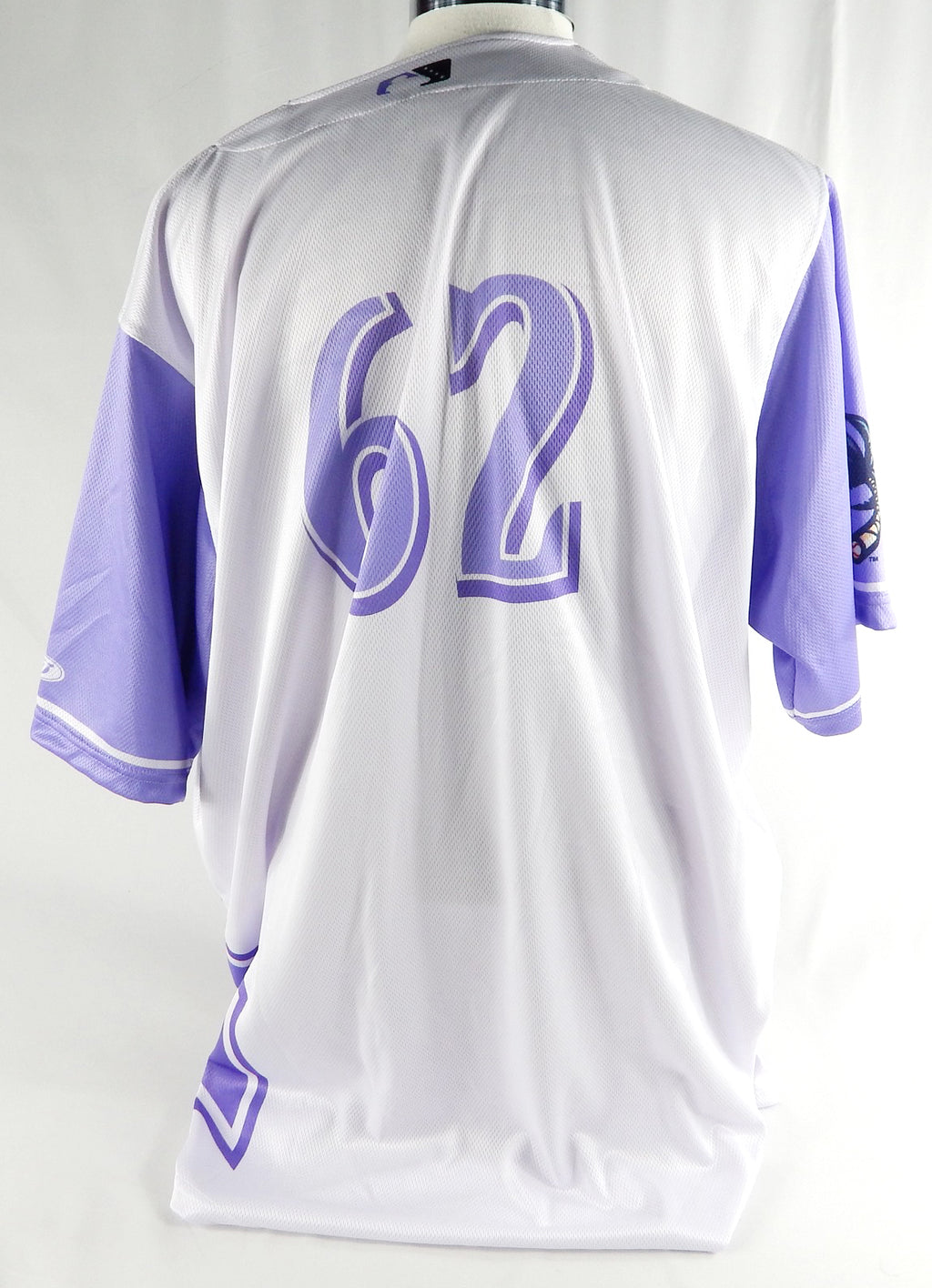 2024 Clearwater Threshers #62 Game Used White Jersey Strike Out Cancer 54 543 Pic2