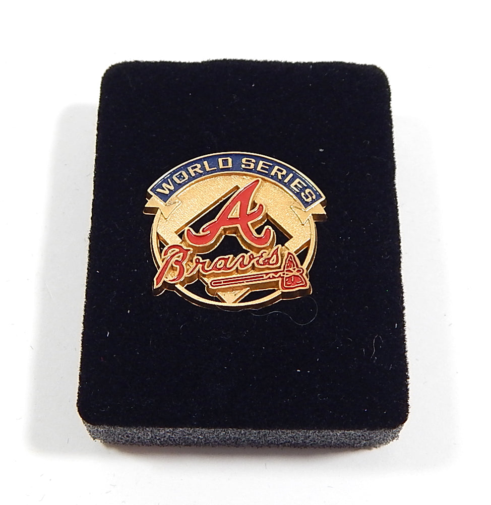 1992 Atlanta Braves MLB World Series Vintage Press Pin In Original Case