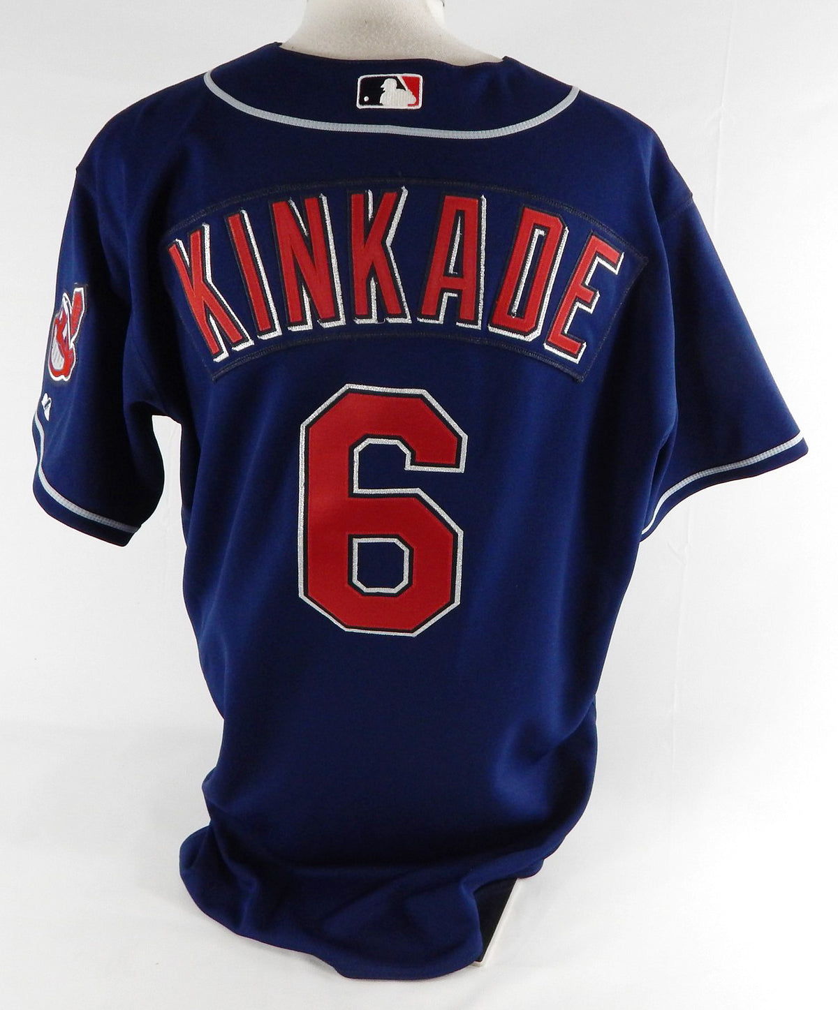2005 Cleveland Indians Mike Kinkade #6 Game Issued Blue Jersey 50 515 Pic2