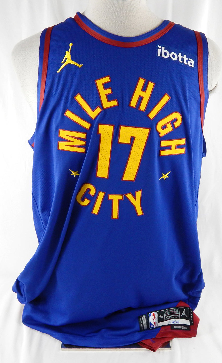 2025-26 Denver Nuggets Jonas Valanciunas #17 Game Used Blue Jersey State 16 Pt