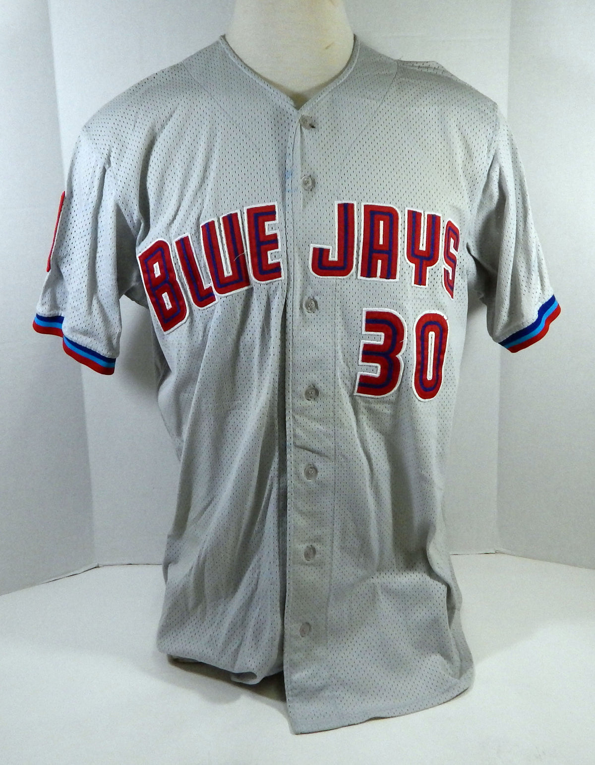 2001 Dunedin Blue Jays #30 Game Used Grey Jersey 100 Years Patch 48 DP15883 Pic2