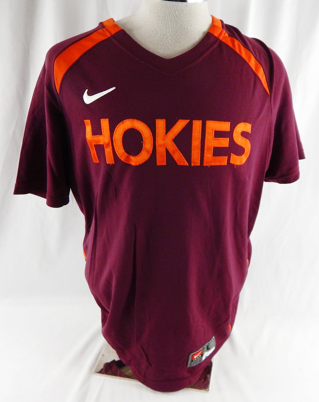 2000s Virginia Tech Hokies #2 Game Used Maroon Warm Up Shirt L 983